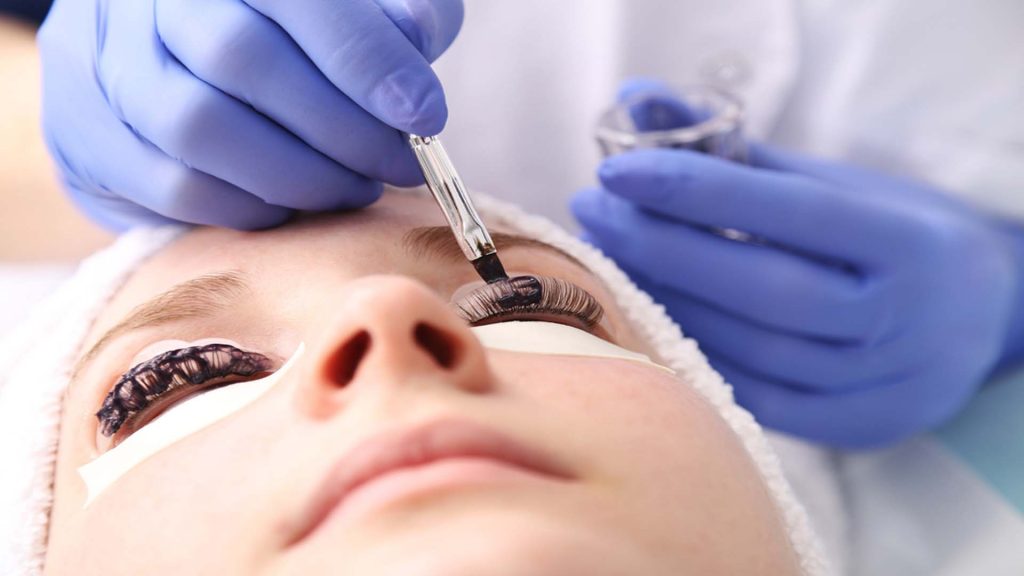 Lady Getting Her Eyelashes Done-Permanent Makeup