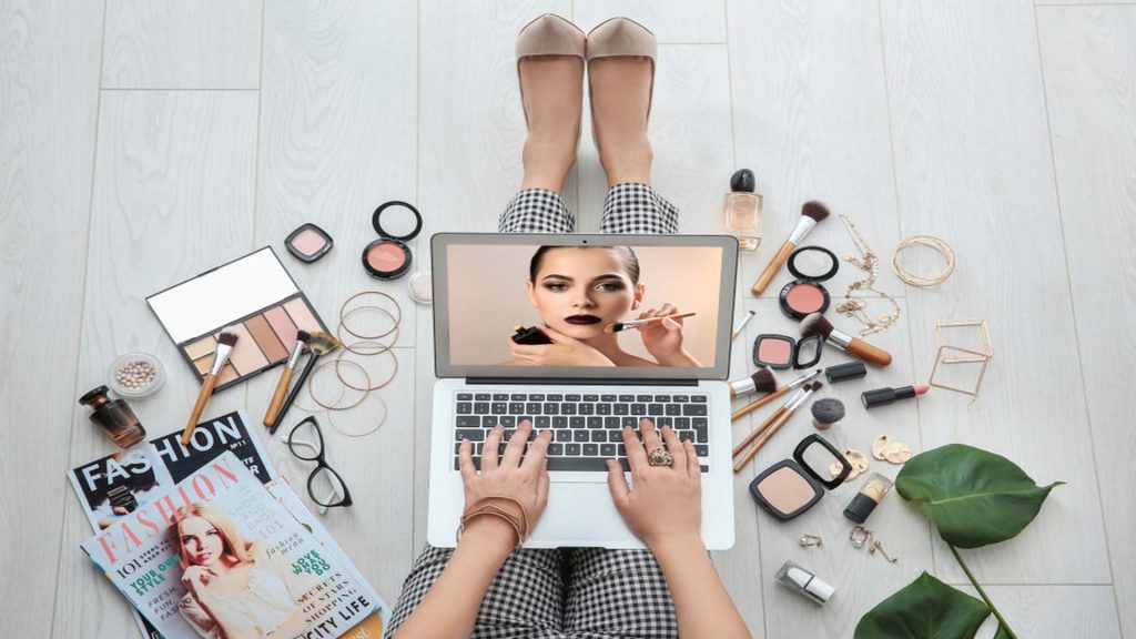 Lady On Computer With Makeup Around Here-Permanent Makeup