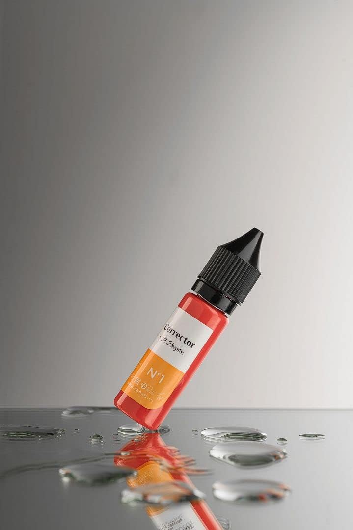 Hanafy Eyebrow Pigment - Orange Corrector N1 - Ink for Permanent Makeup - Professional Modifier Ink - Orange Color for Brow Corrections and Adding Warmth - Vegan (0.5 oz)