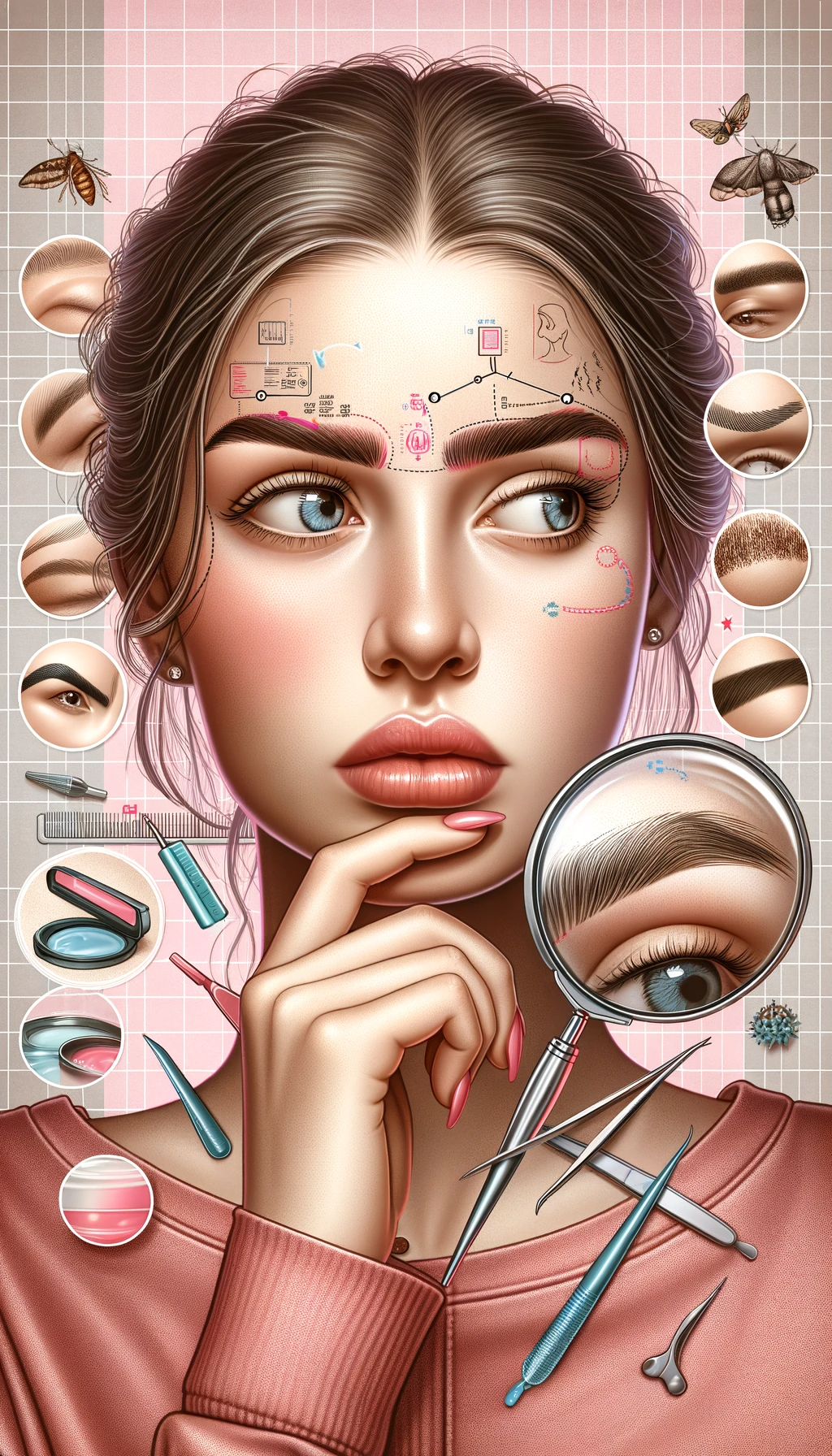 A detailed portrait representing Avoiding Disaster Signs of Bad Microblading Eyebrows and How to Fix Them. The image features a young Caucasian wom