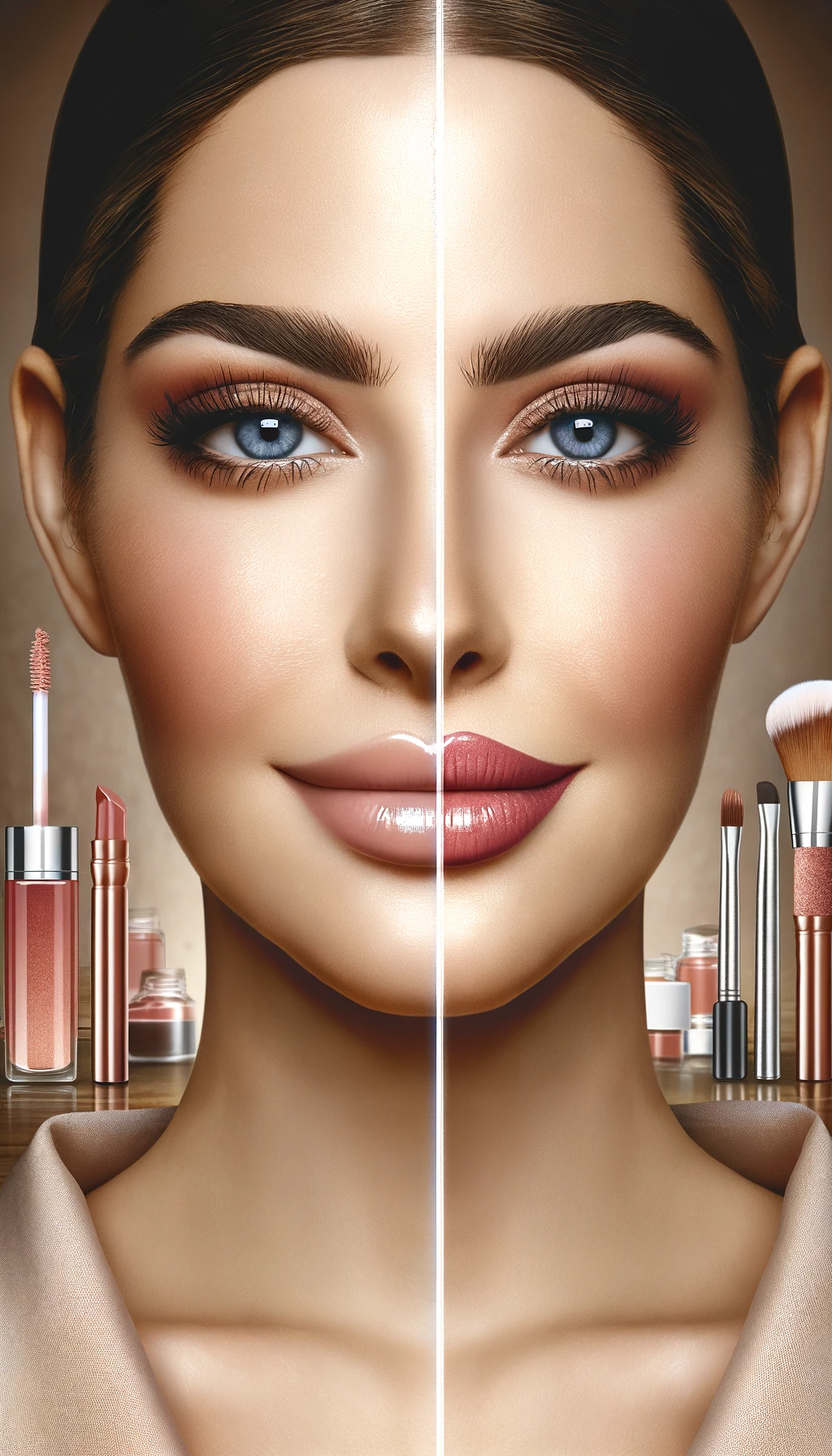 A detailed portrait representing Lip Neutralizing Tips for Achieving the Perfect Lip Color Balance. The image features a woman Caucasian descent