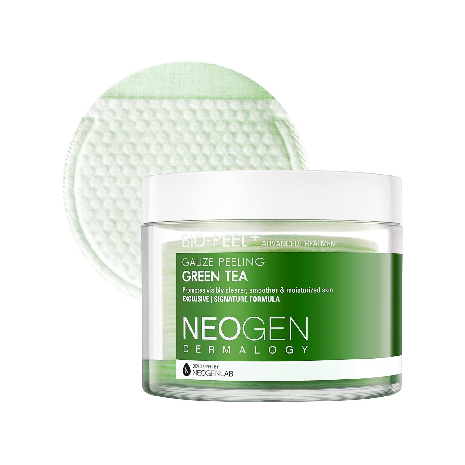 dermalogy by neogenlab bio peel gauze peeling pads green tea 30 pads exfoliating hydrating soothing peeling pad with pha