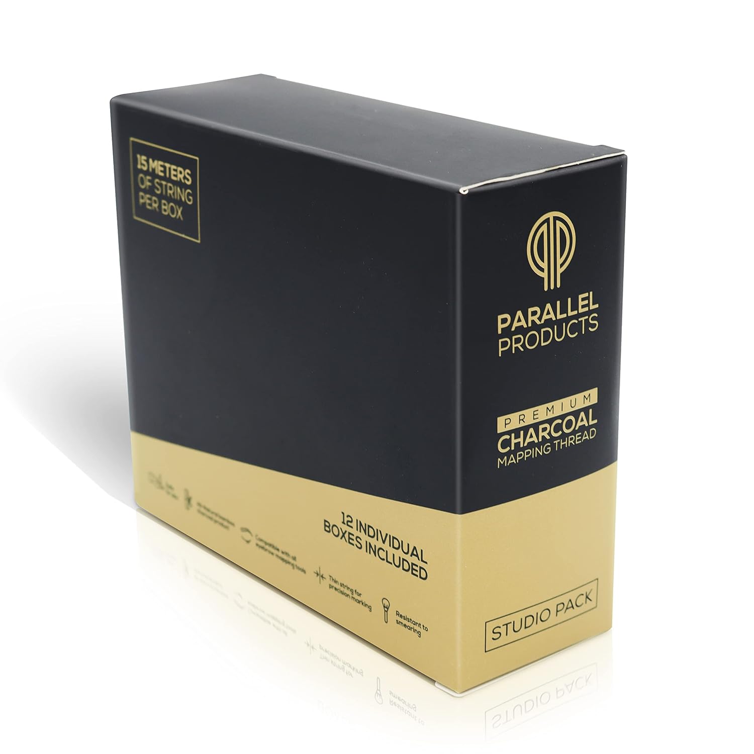 parallel products premium eyebrow mapping string for microblading pre inked 1 mm charcoal thread essential brow microbla