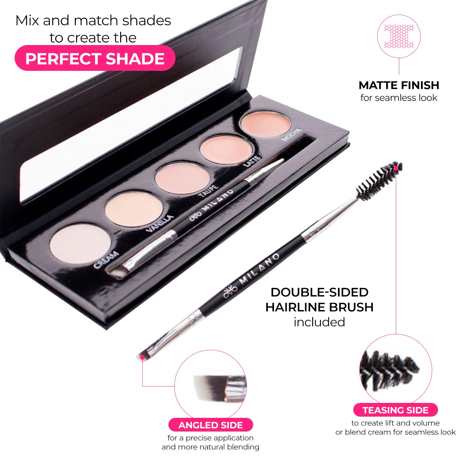 milano collection wig cream knot concealer palette for lace wigs and frontal part and hairline