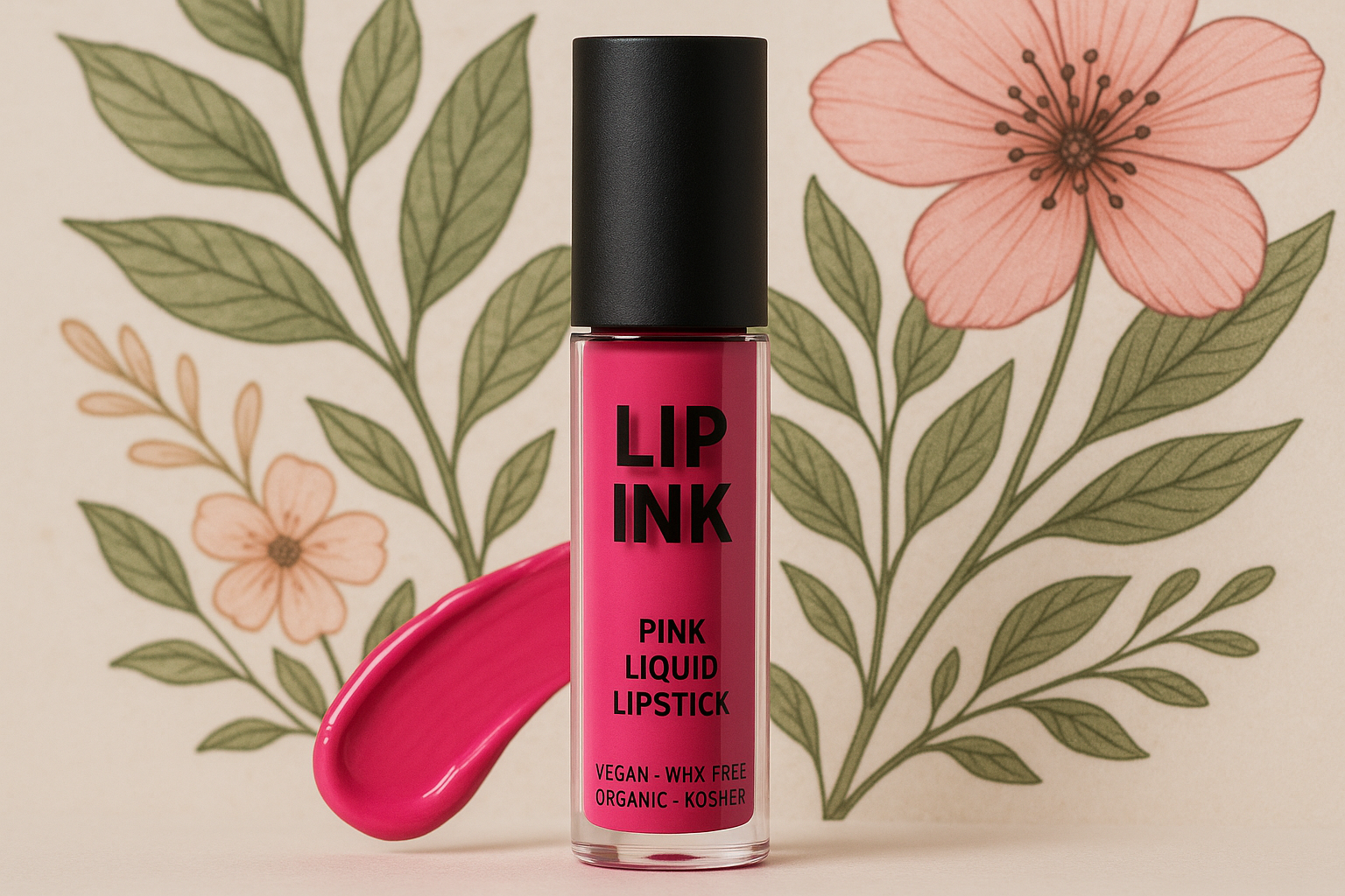lip ink pink liquid lipstick 100 smearproof long lasting waterproof vegan wax free organic kosher natural botanical 247 confidence cosmetics usa self manufactured factory direct since 1995