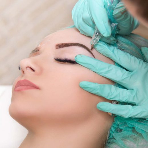 Lady Getting Her Eyebrows Done-Microblading